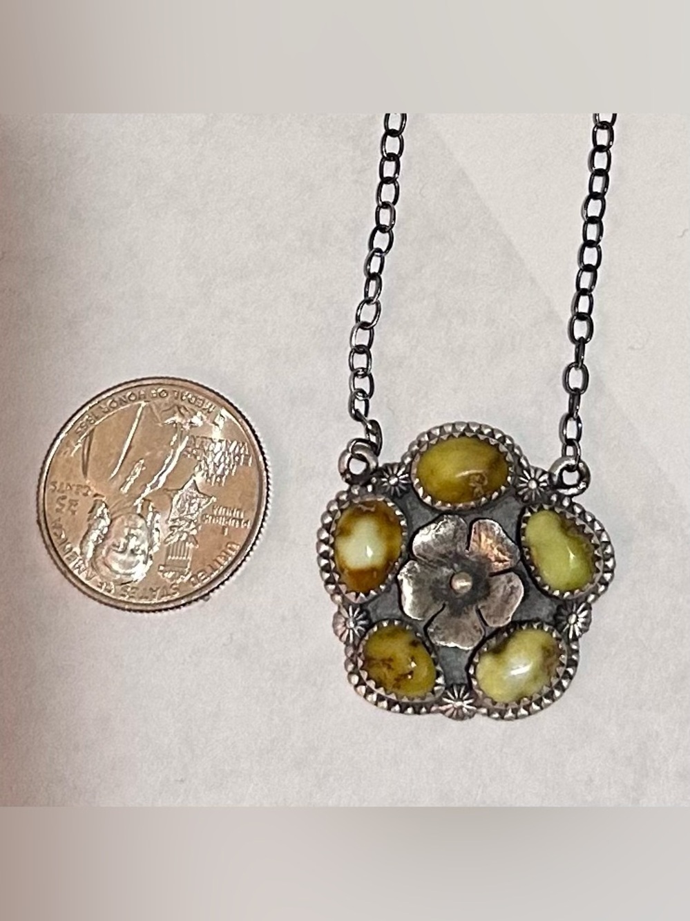 Vintage-Inspired Sterling Silver Paloma Flower Pendant Necklace